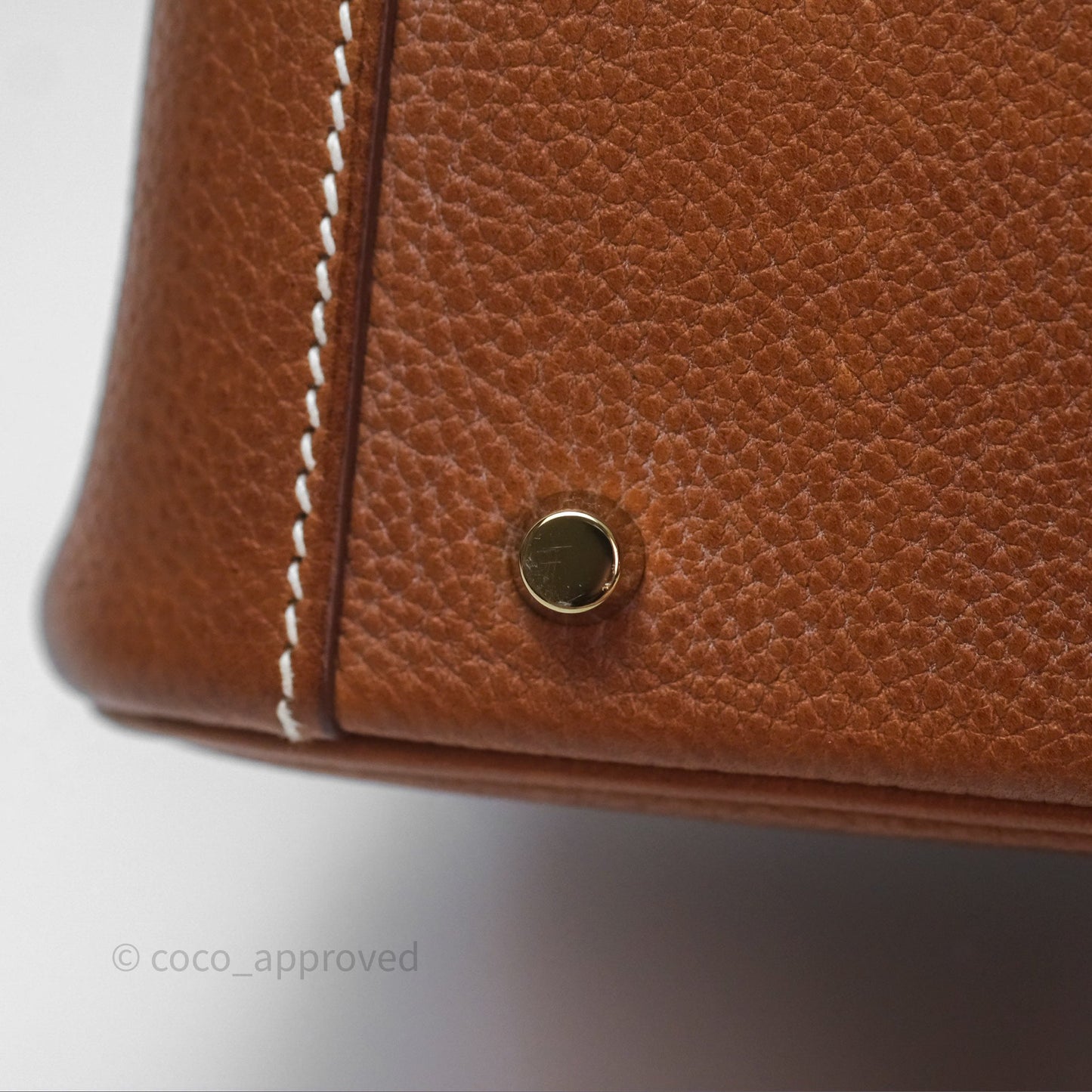 Hermès Mini Lindy 20 Fauve 34 Barenia Gold Hardware