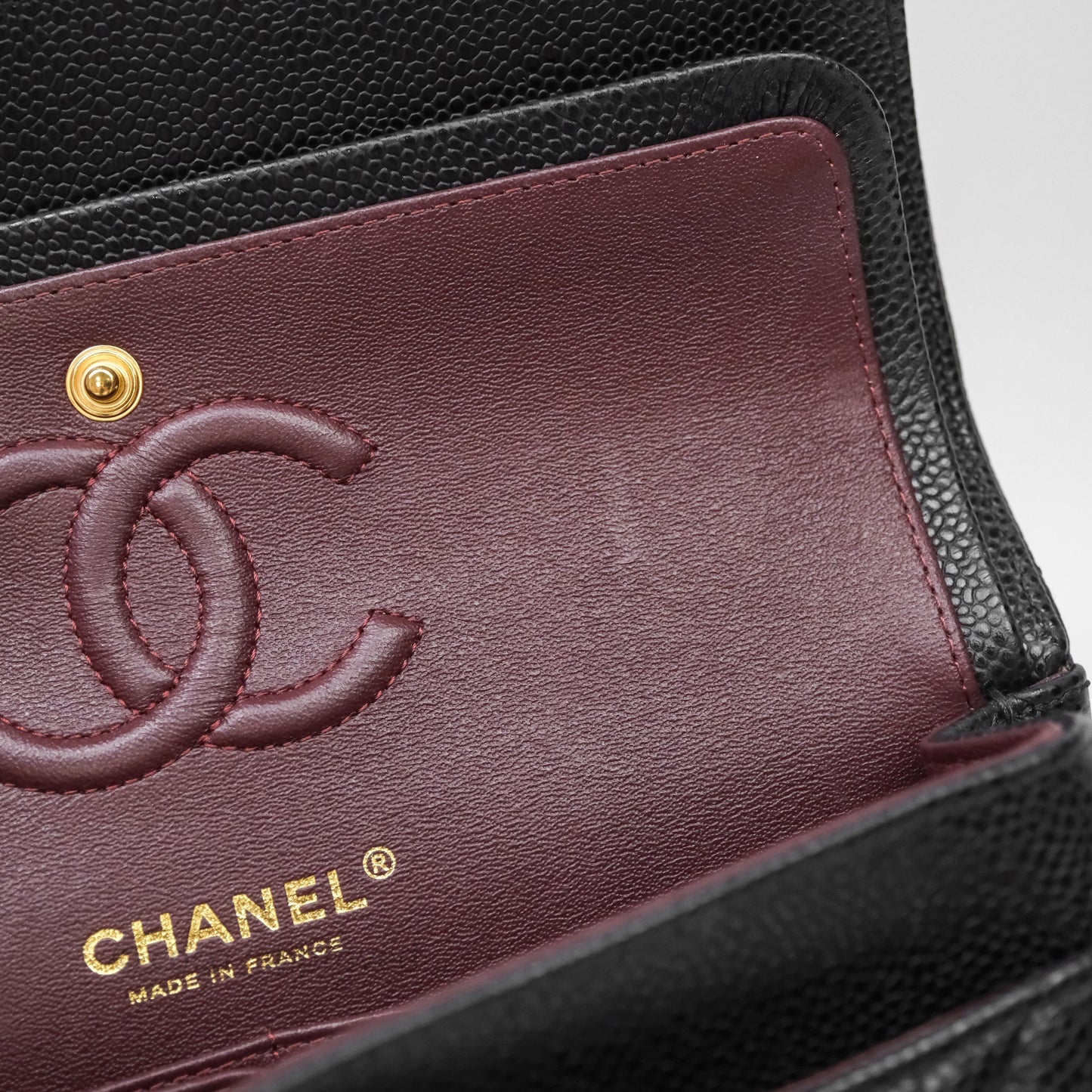 Chanel Small Classic Flap Quilted Black Caviar Gold Hardware