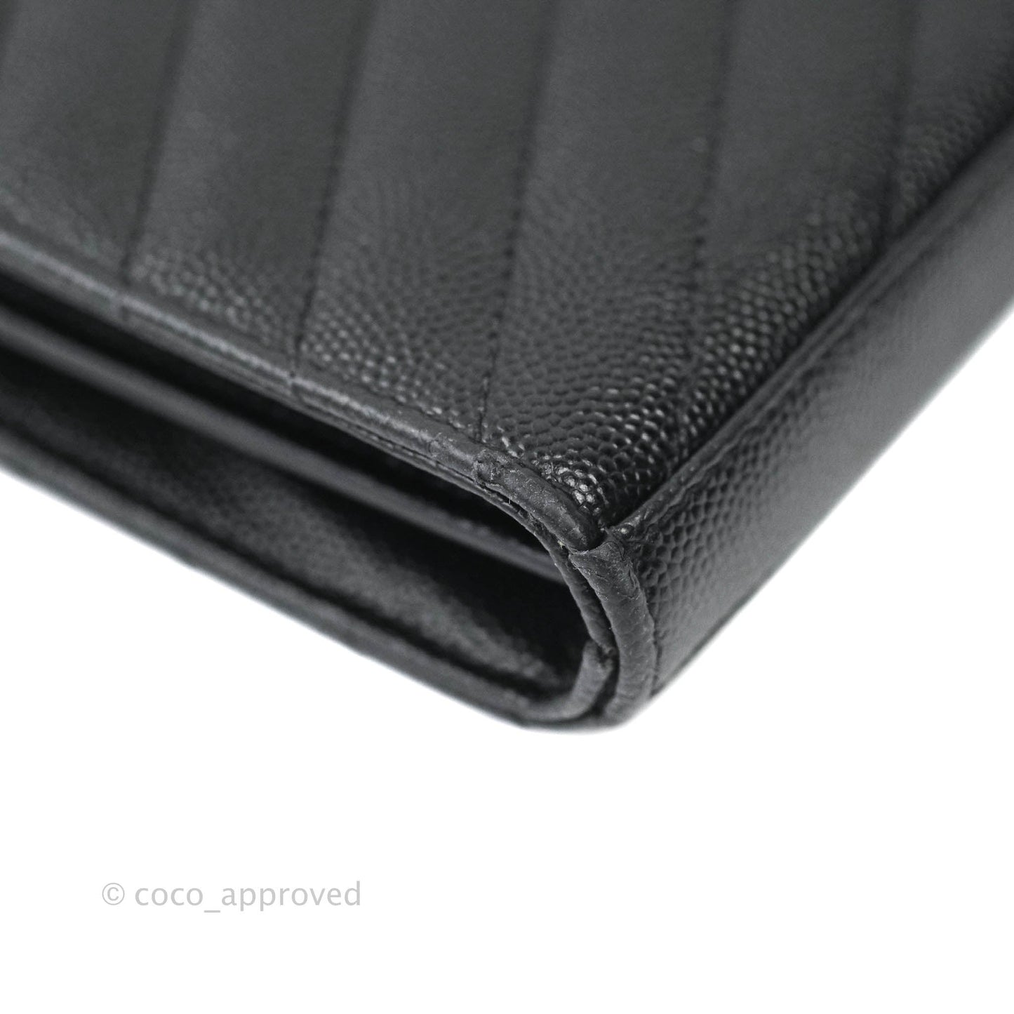 Saint Laurent Wallet on Chain Large Black Grained Leather Gold Hardware