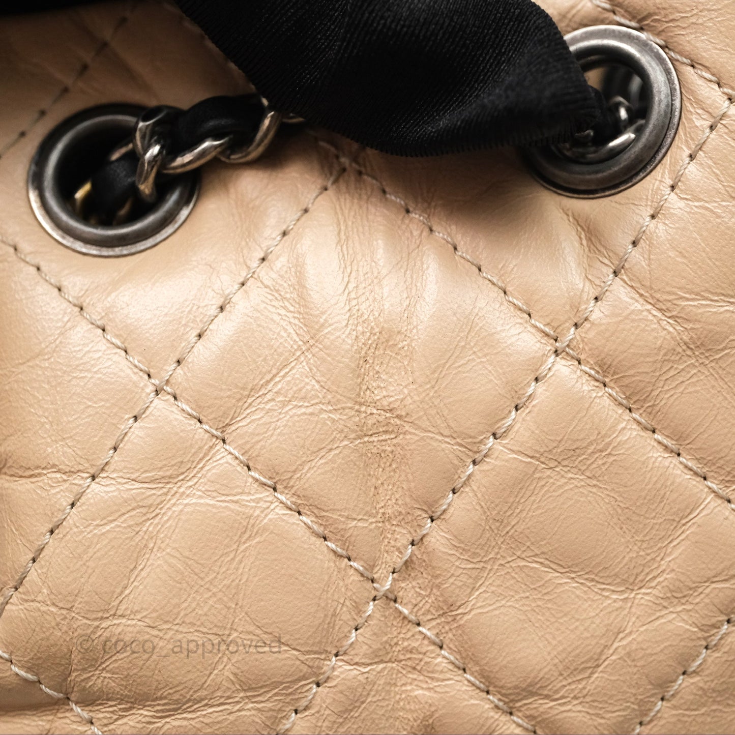 Chanel Quilted Small Gabrielle Backpack Black/Beige Aged Calfskin