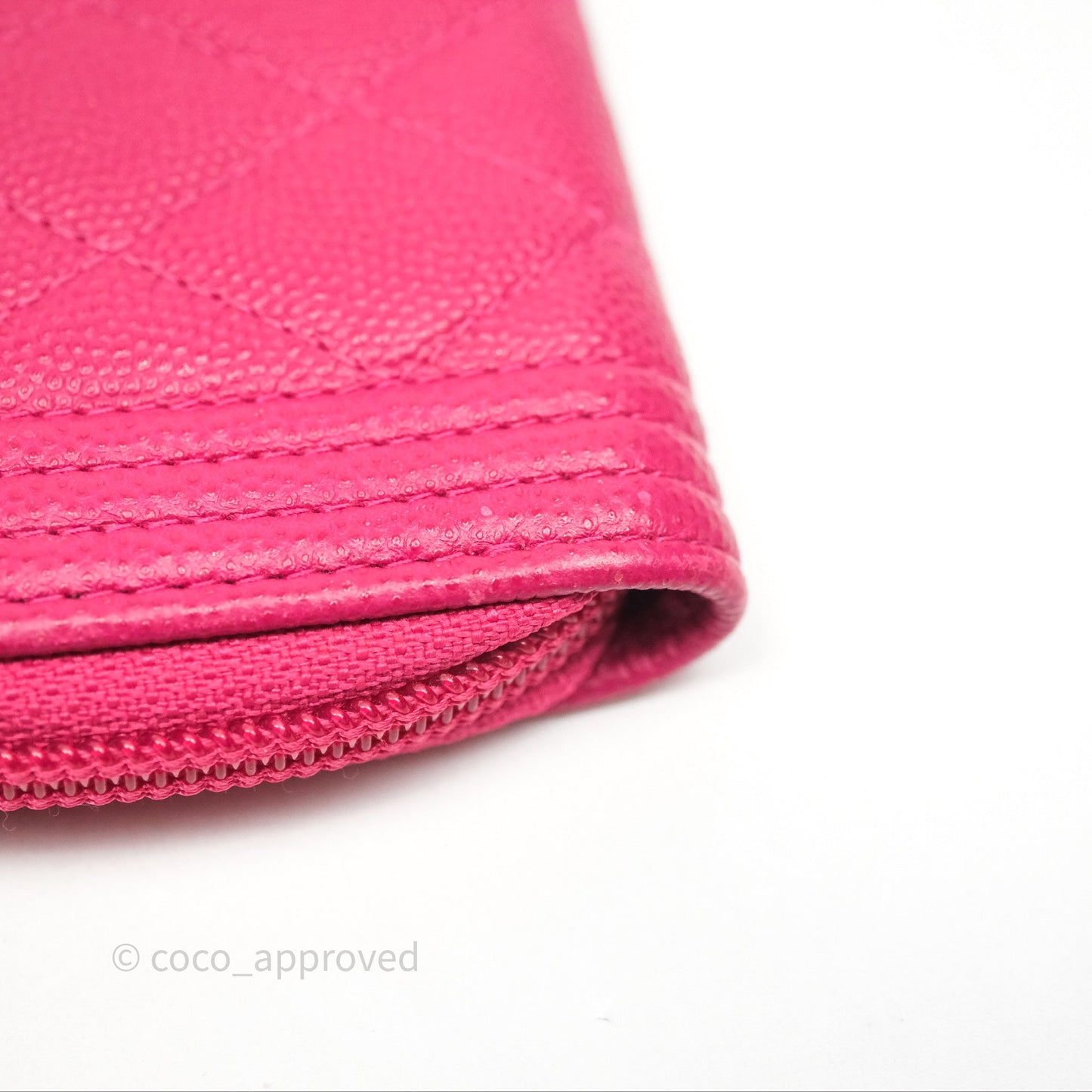 Chanel Boy Zipped Coin Purse Hot Pink Caviar Gold Hardware
