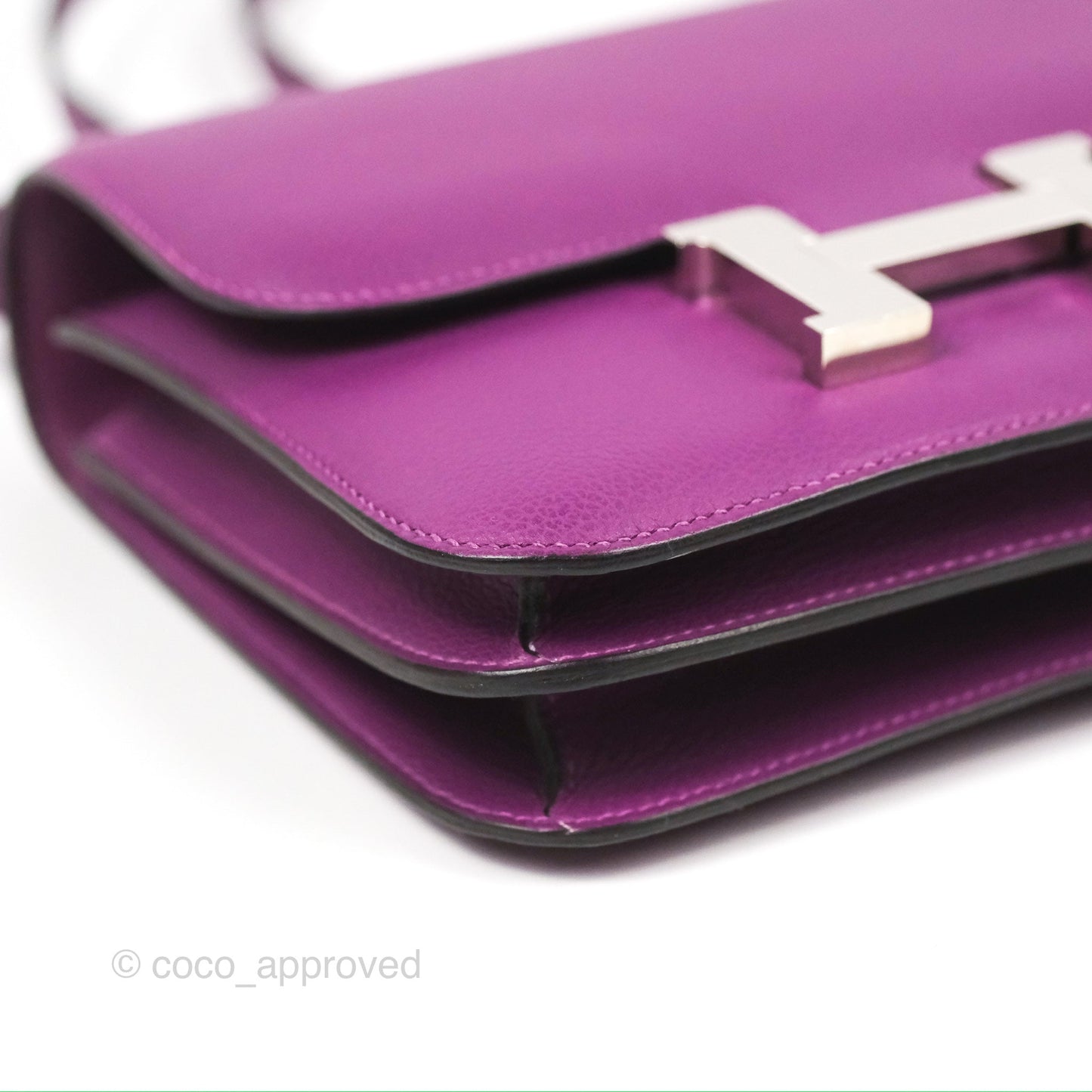 Hermès Constance Mini 18cm Anemone Evercolor Palladium Hardware
