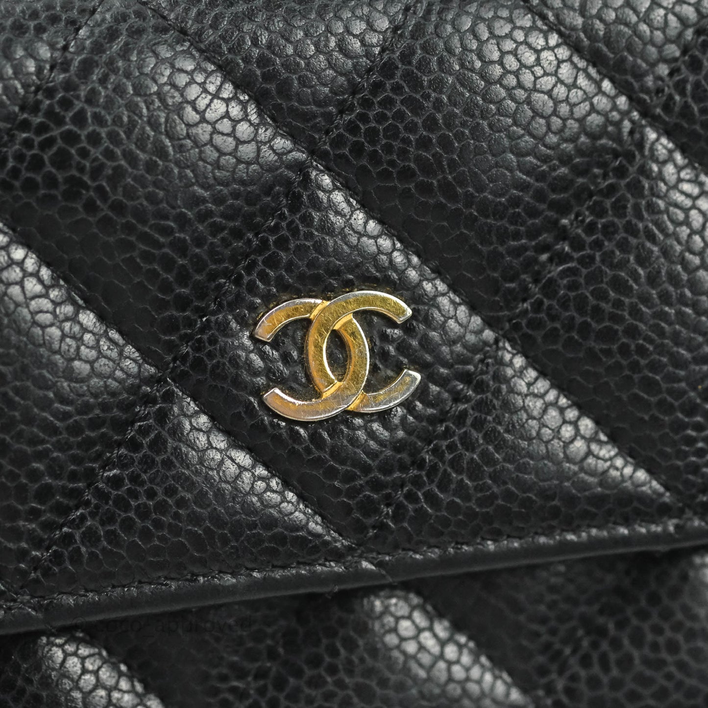 Chanel Quilted Long Wallet Black Caviar Gold Hardware