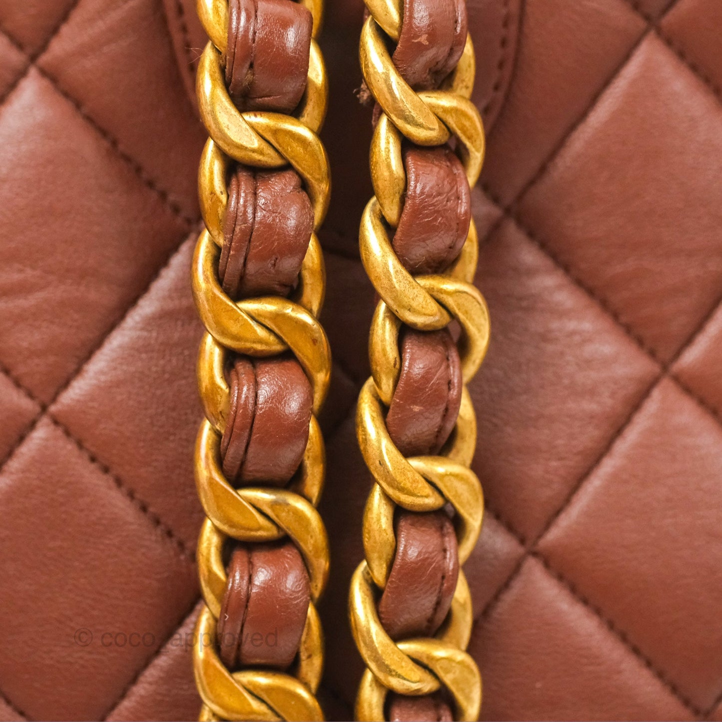 Chanel Vintage CC Duma Backpack Brown Lambskin 24K Gold Hardware