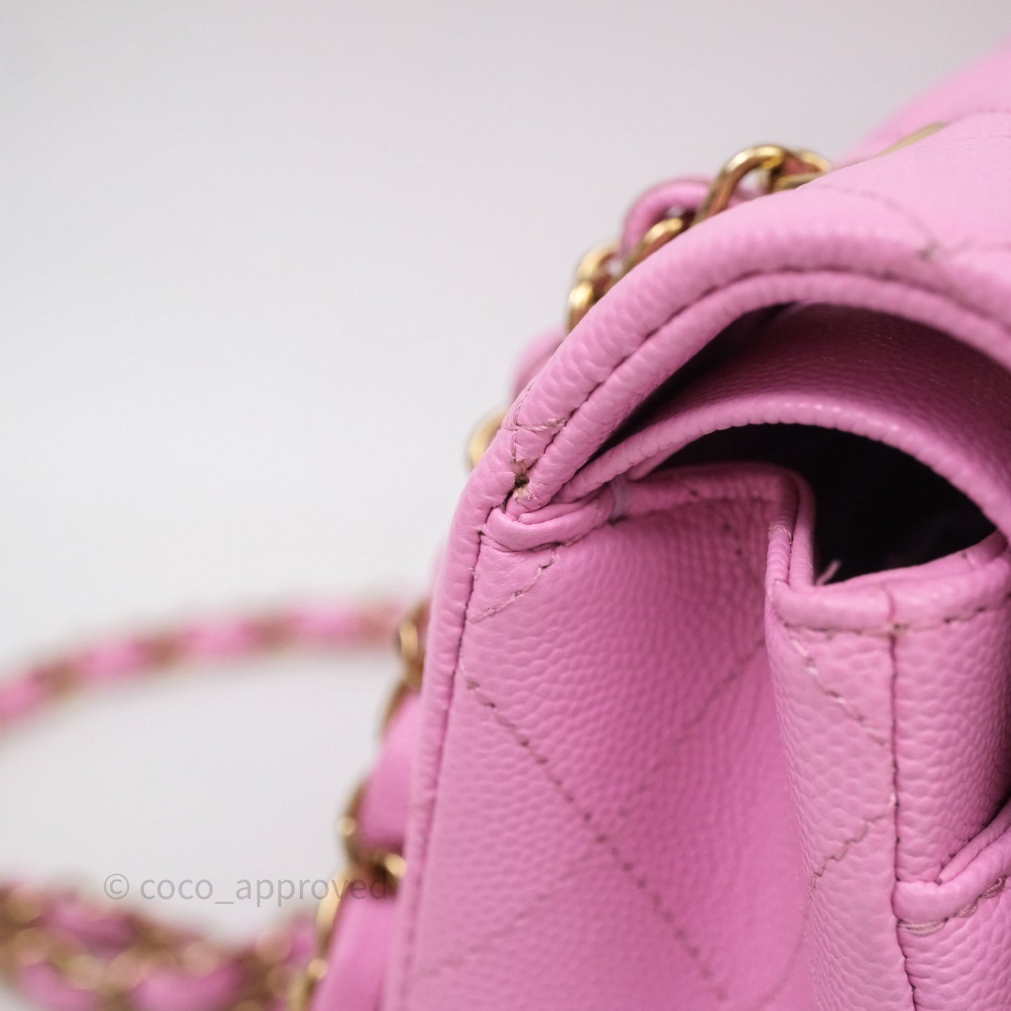 Chanel Small Classic Flap Quilted Pink Caviar Gold Hardware
