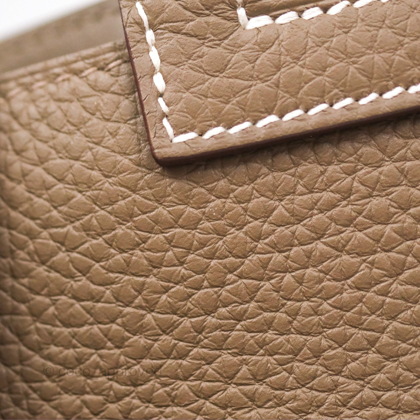 Hermès Halzan 25 Etoupe Clemence Palladium Hardware