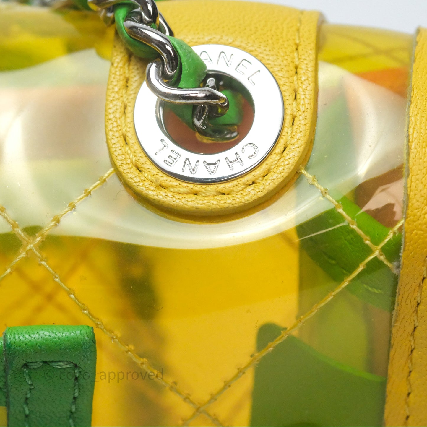 Chanel Mini Coco Splash Flap Bag PVC Lambskin Pink/Yellow/Green Silver Hardware