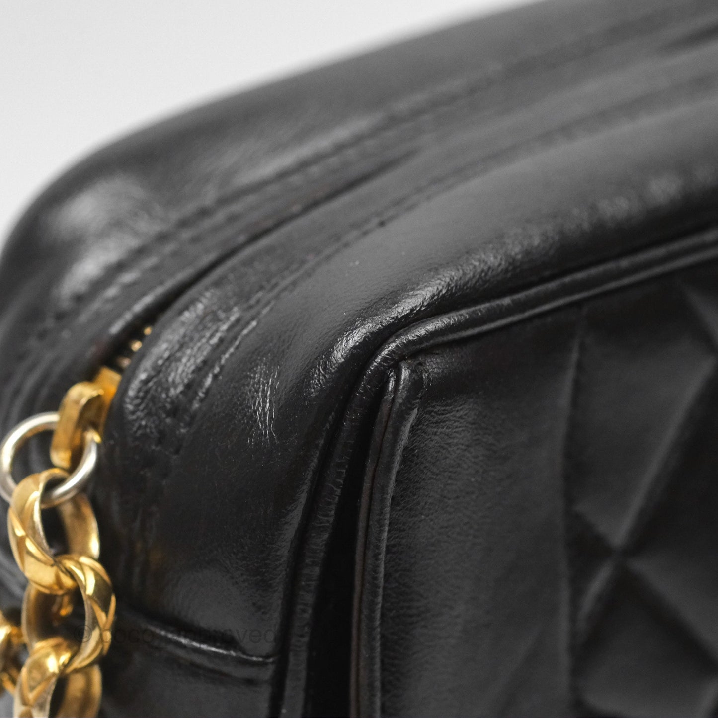Chanel Vintage Diana Fringe Camera Bag Black Lambskin 24K Gold Hardware
