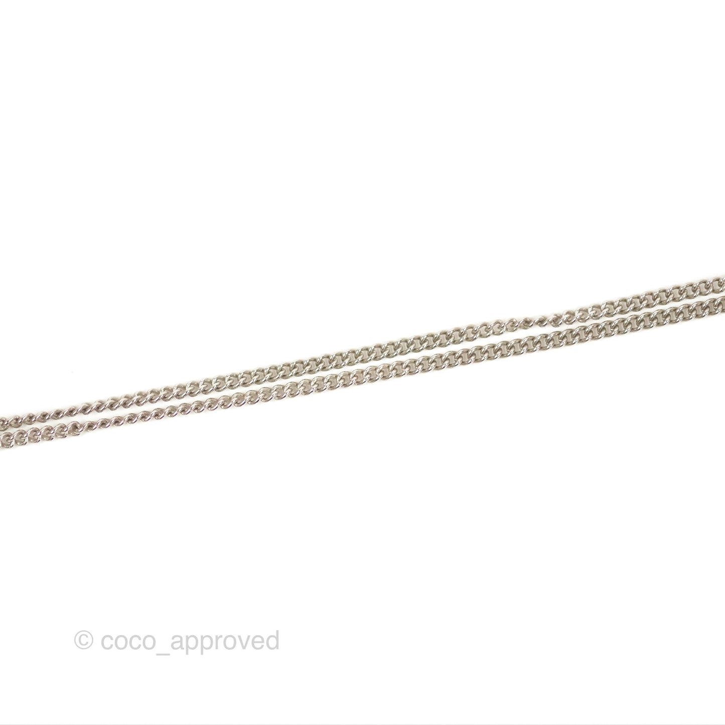 Chanel CC Crystal Necklace Silver Tone 13V