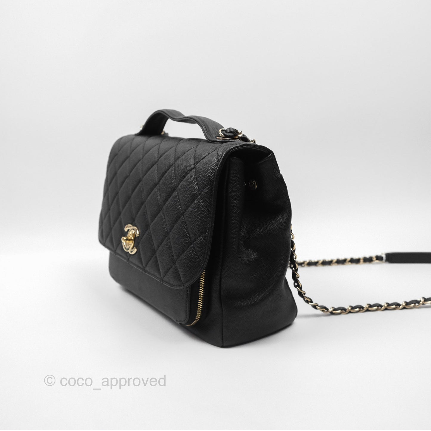 Chanel Quilted Large Business Affinity Flap Black Caviar Gold Hardware