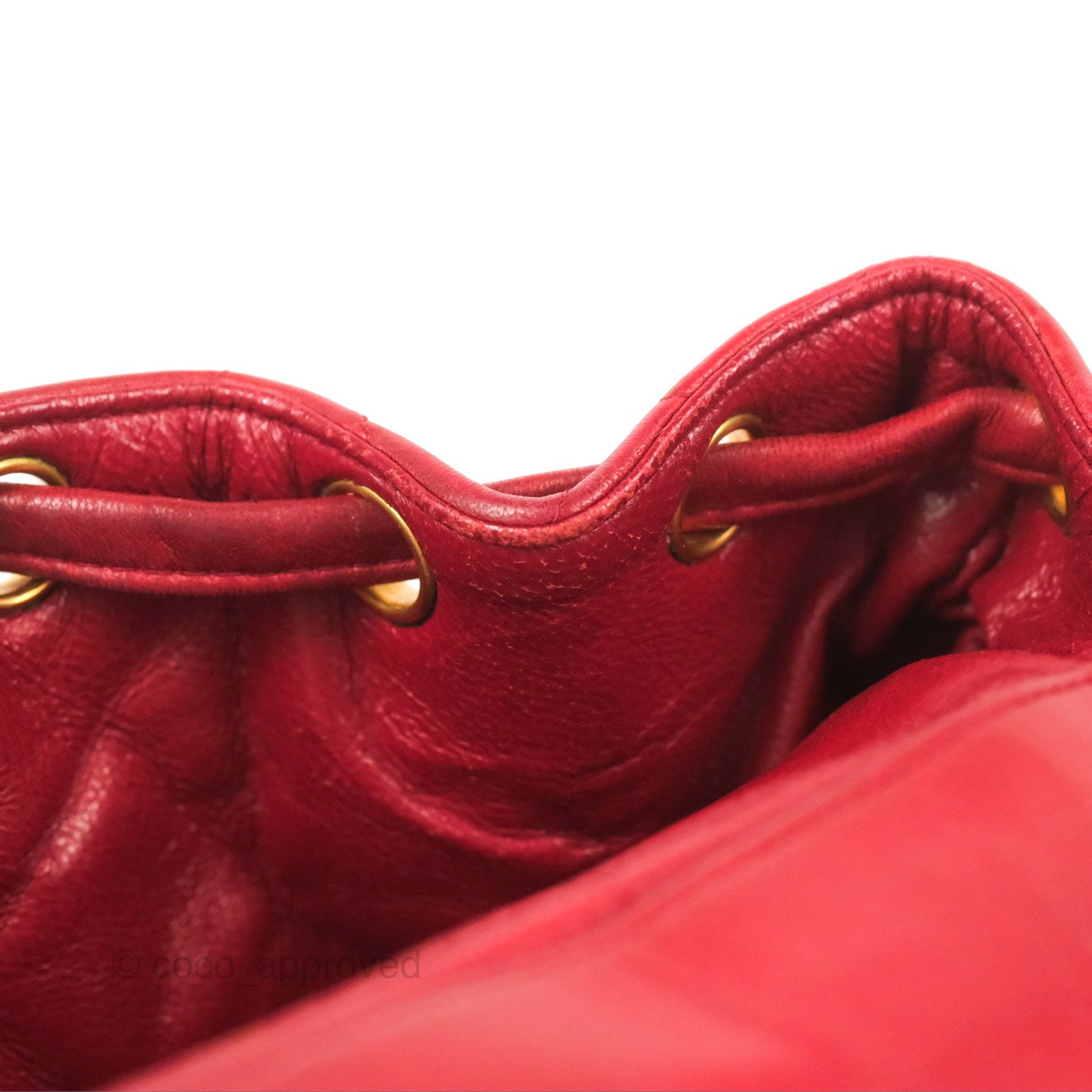 Chanel Vintage CC Duma Backpack Red Lambskin 24K Gold Hardware