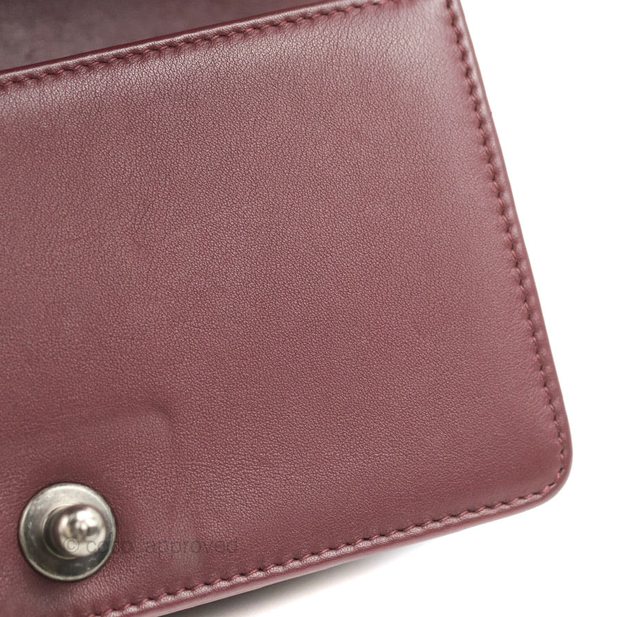 Chanel Small Boy Burgundy Velvet Ruthenium Hardware
