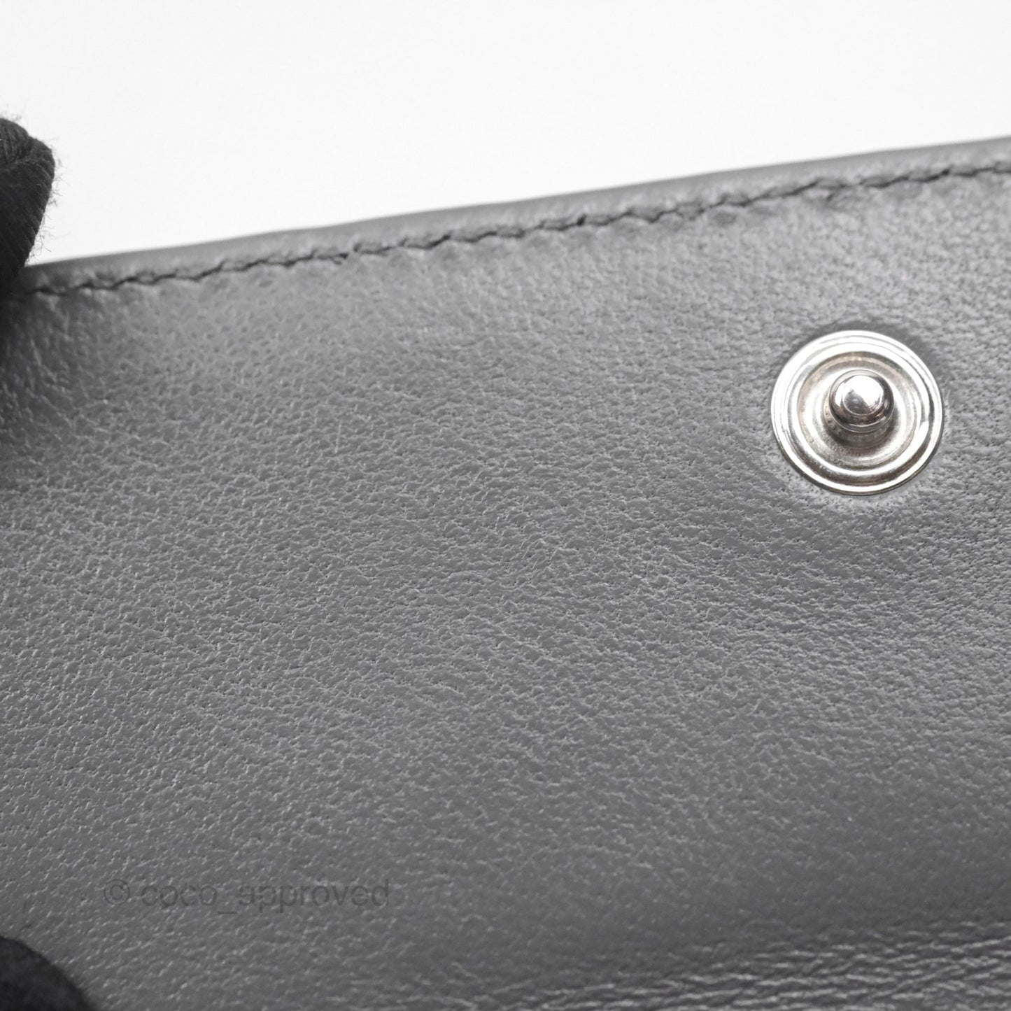 Chanel 19 Grey Short Trifold Wallet Lambskin Silver Hardware
