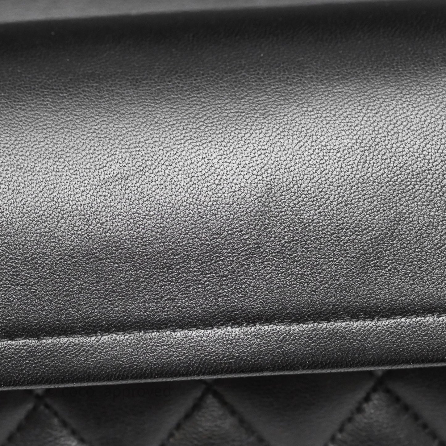 Chanel Classic M/L Medium Flap Quilted Black Lambskin Silver Hardware
