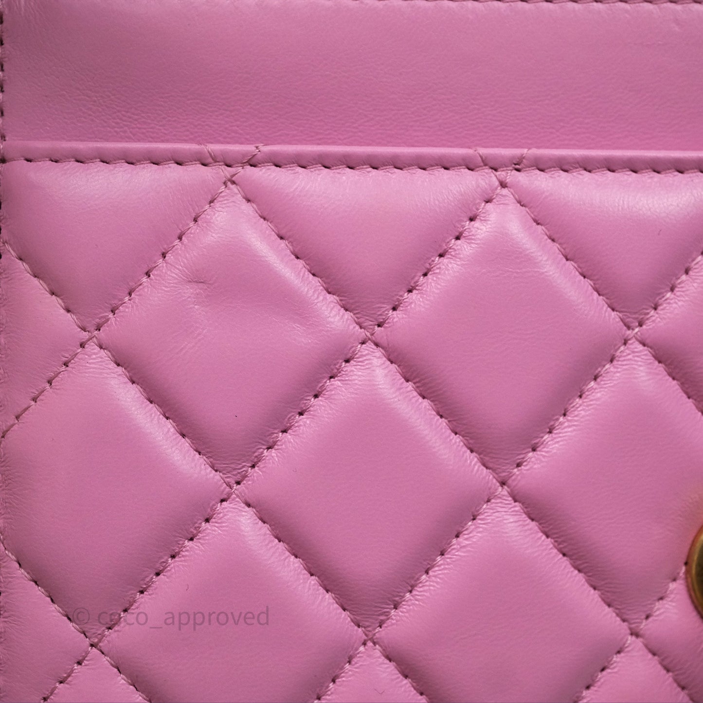 Chanel CC Chain Wallet On Chain WOC Pink Lambskin Aged Gold Hardware
