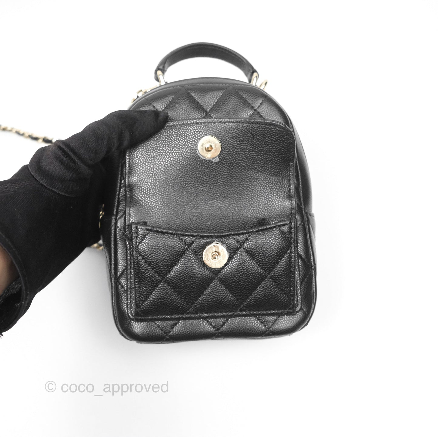 Chanel Classic Mini Backpack Black Caviar Gold Hardware