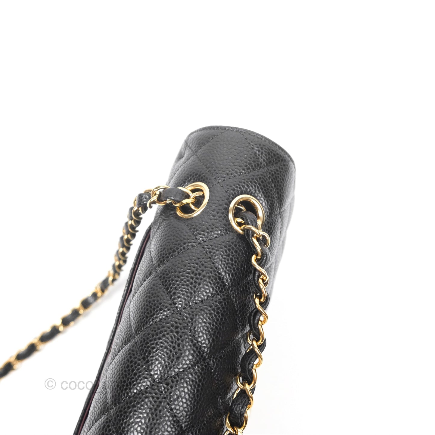 Chanel Classic M/L Medium Flap Quilted Black Caviar Gold Hardware