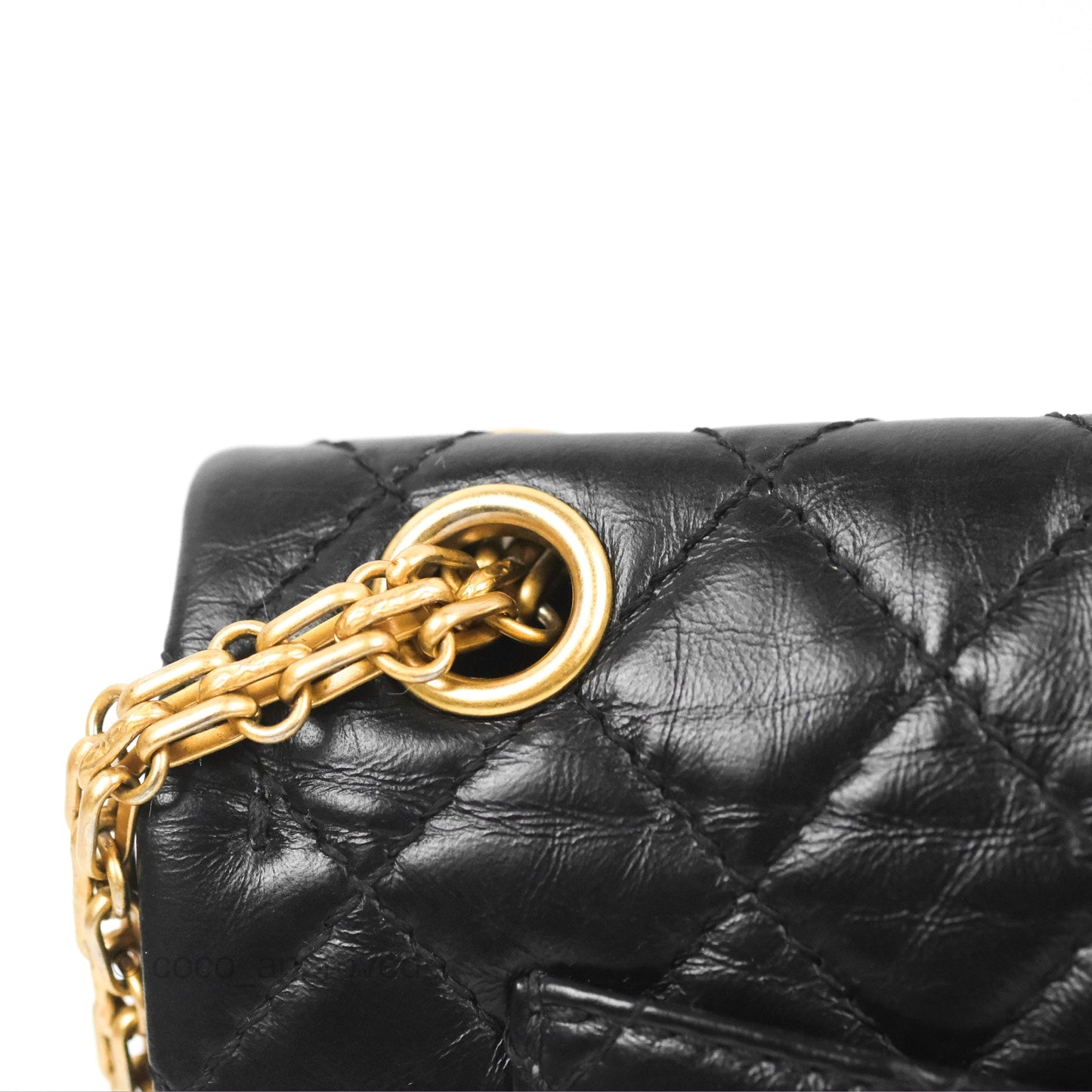 Chanel Mini Reissue 224 Black Aged Calfskin Aged Gold Hardware