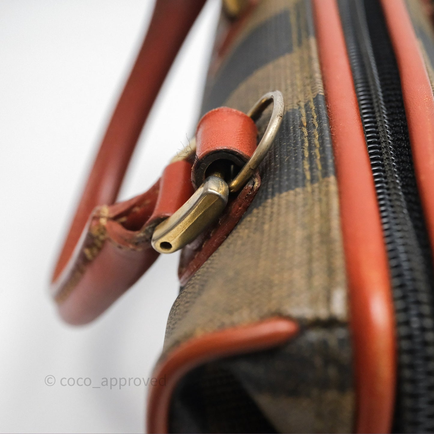 Fendi Mini Vintage Striped Boston Bag