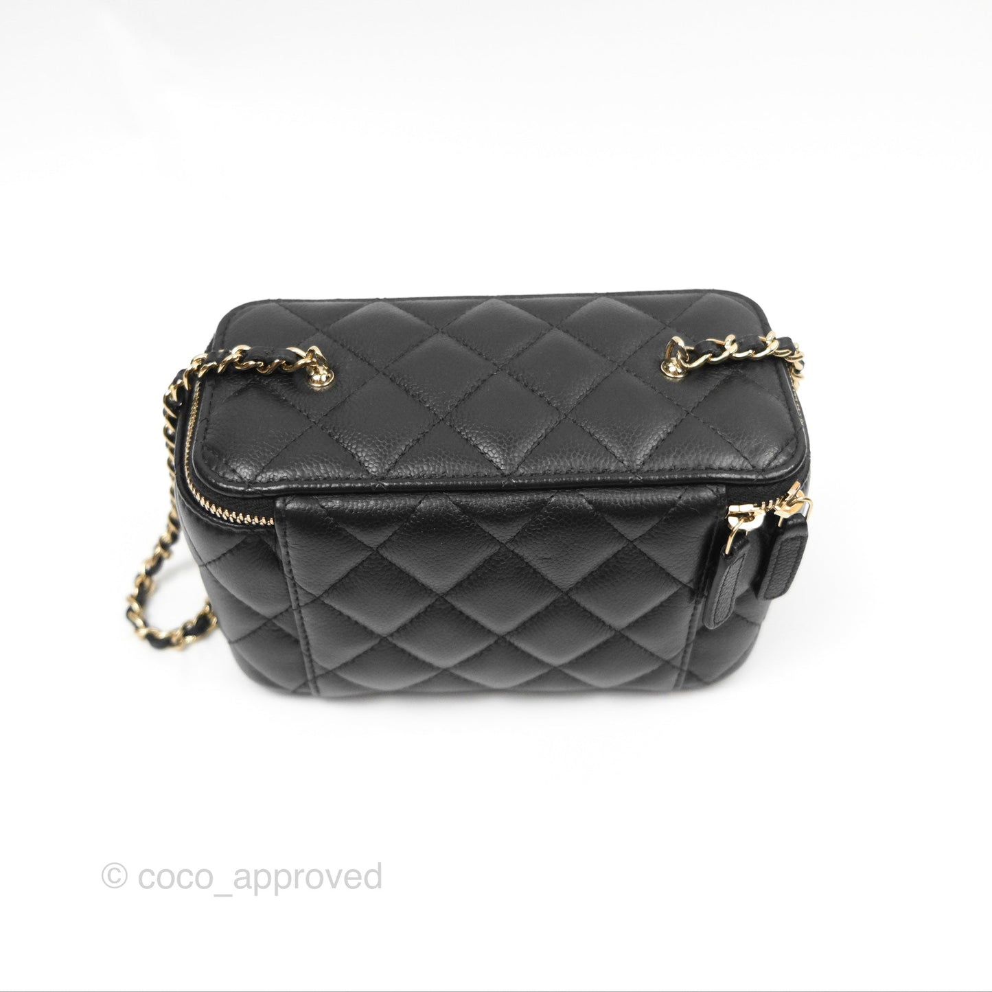 Chanel Vanity Rectangular with CC Chain Black Caviar Gold Hardware