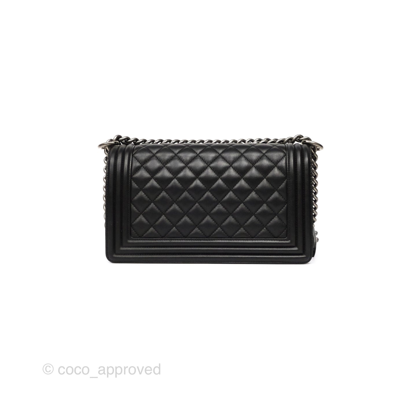 Chanel Medium Boy Quilted Black Calfskin Ruthenium Hardware
