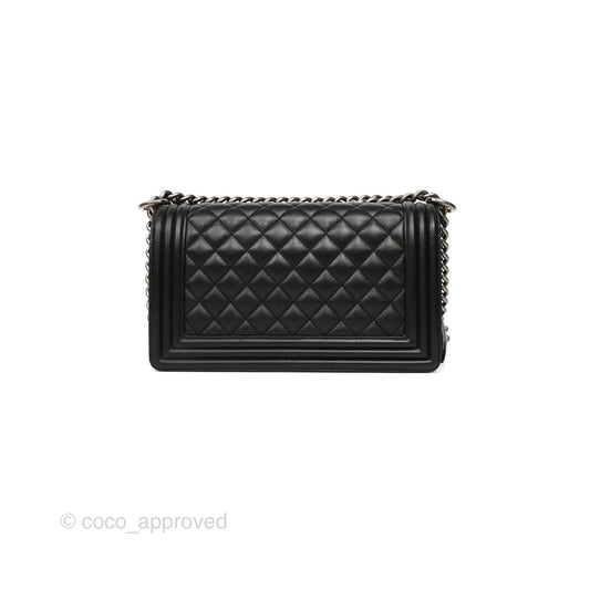 Chanel Medium Boy Quilted Black Calfskin Ruthenium Hardware