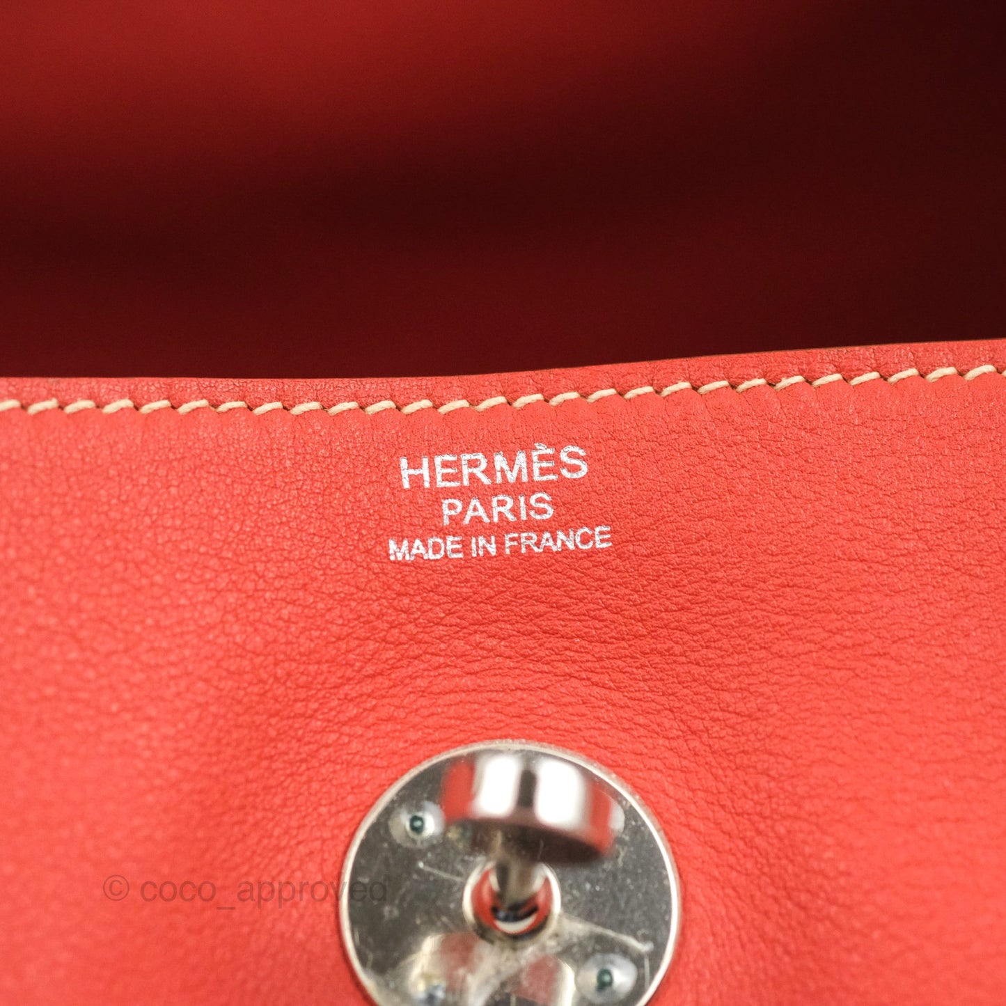 Hermès Lindy 30 Sanguine 9M Swift Palladium Hardware