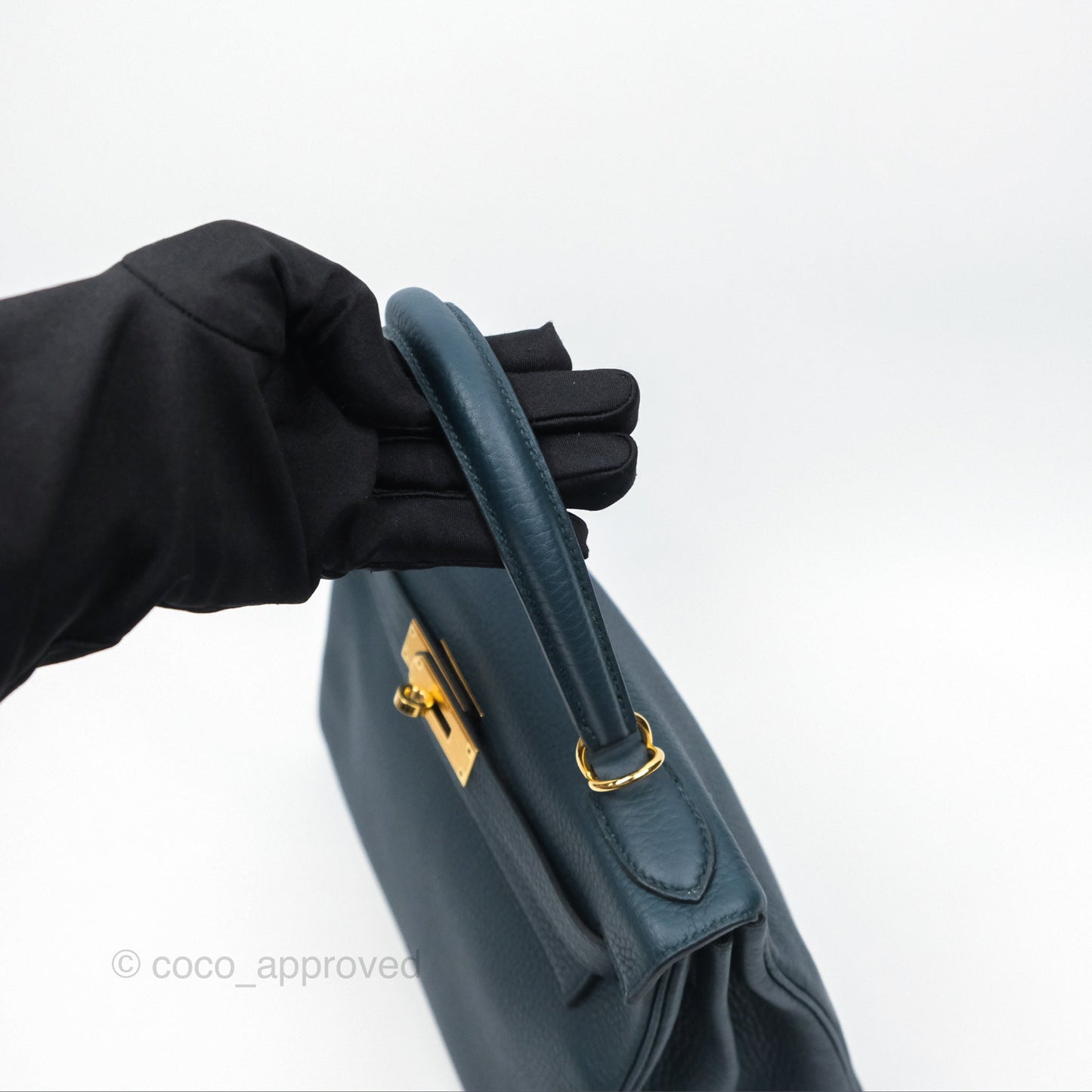 Hermès Kelly 28 Retourne Dark Green Clemence Gold Hardware