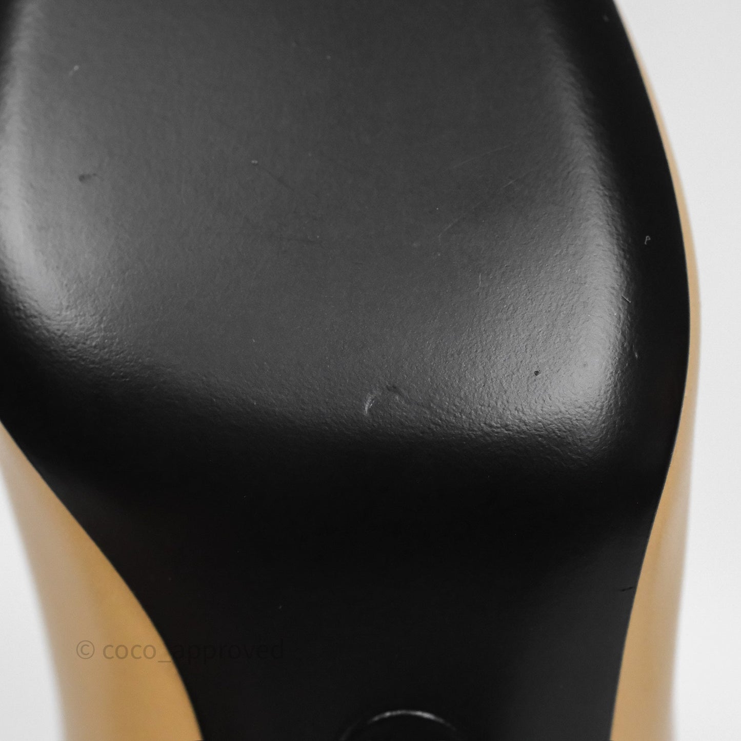 Chanel Beige Toe Pointed Black Pump Heels With Pearl Size 36.5C