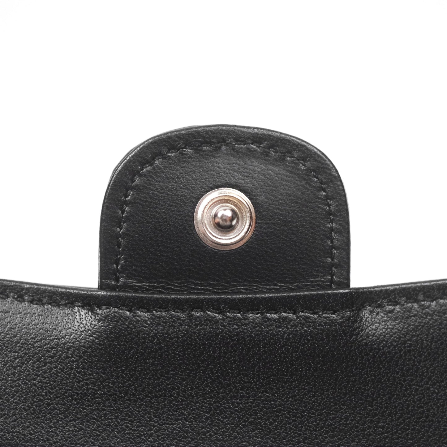 Chanel Classic Flap Coin Purse Black Lambskin Silver Hardware
