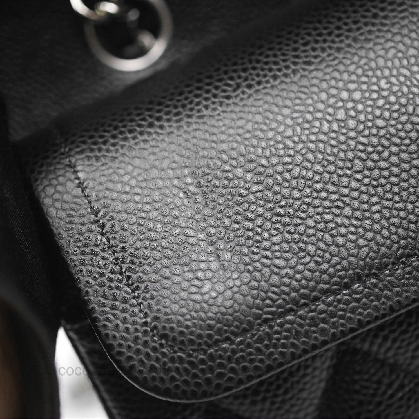 Chanel Classic M/L Medium Flap Quilted Black Caviar Silver Hardware