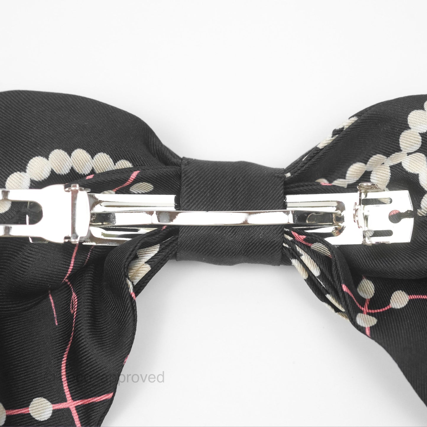 Chanel Bow Silk Hair Accessory Black