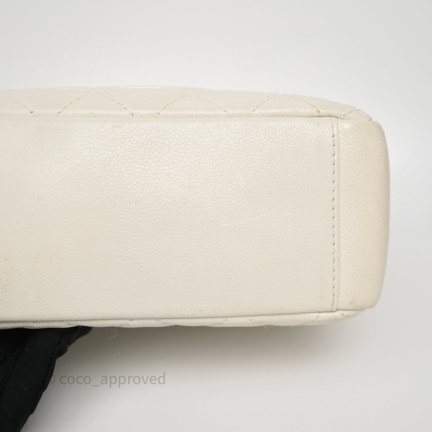 Chanel Vertical GST White Caviar Silver Hardware