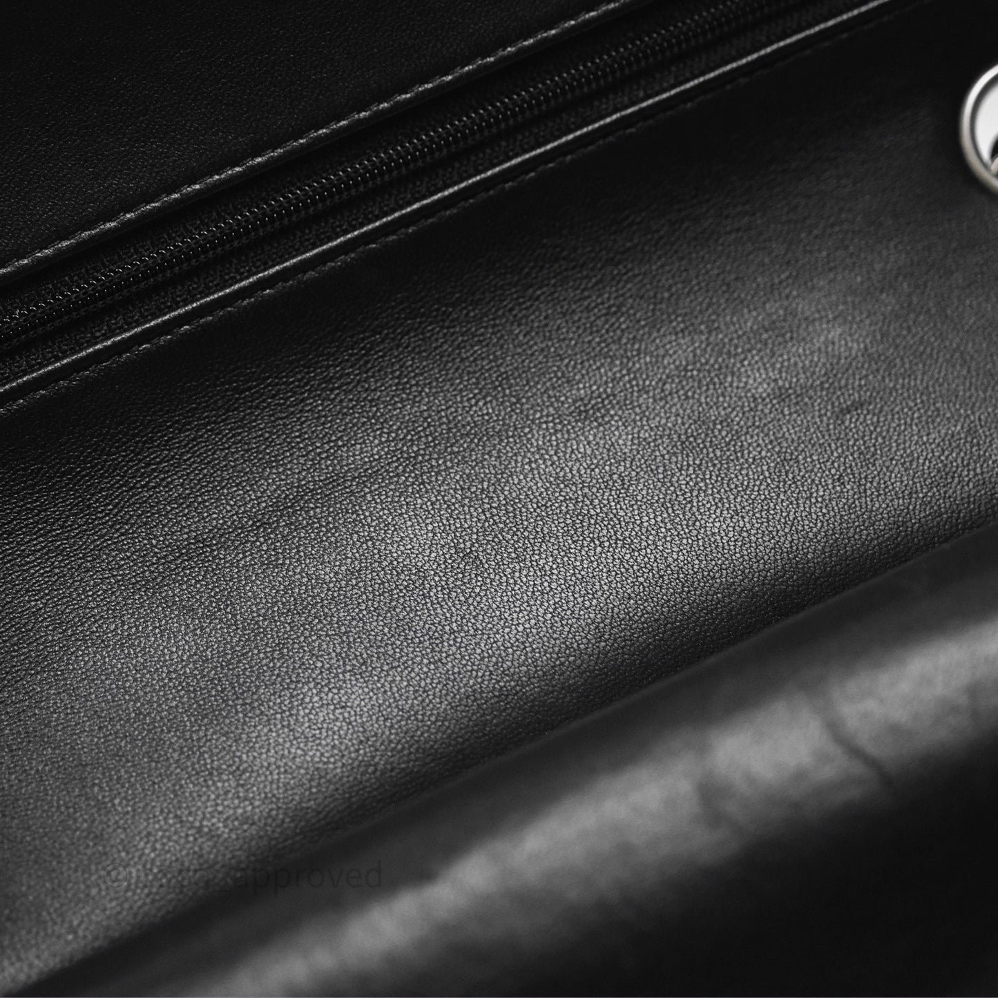Chanel Classic M/L Medium Flap Quilted Black Lambskin Silver Hardware