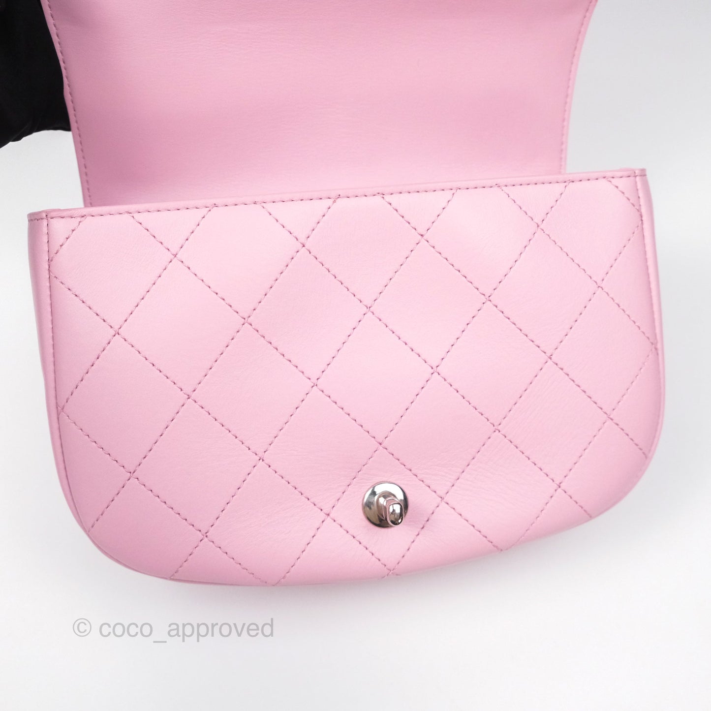 Chanel Stitched Ring My Bag Flap Crossbody Pink Calfskin Silver Hardware