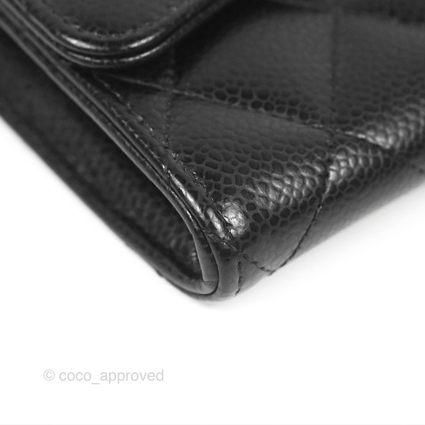 Chanel Quilted Classic Zip Long Wallet Black Caviar Gold Hardware