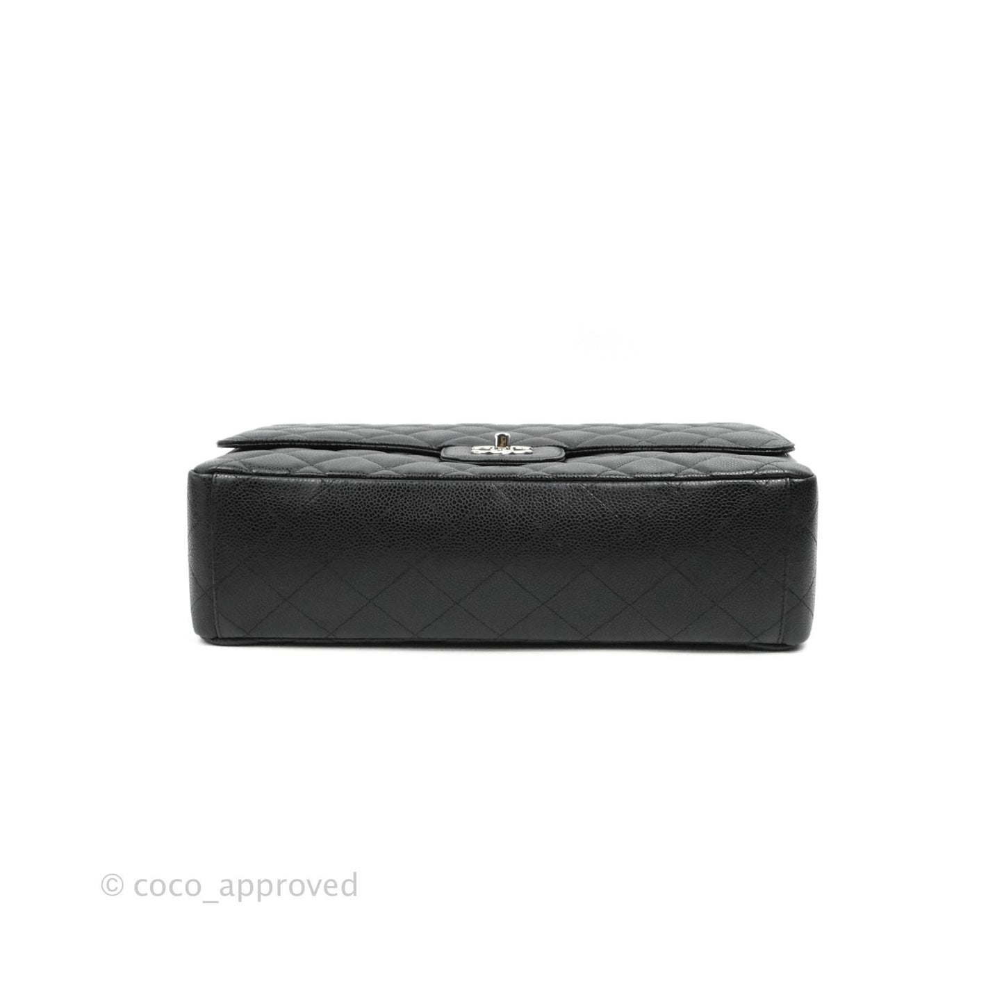 Chanel Single Flap Maxi Caviar Black Silver Hardware