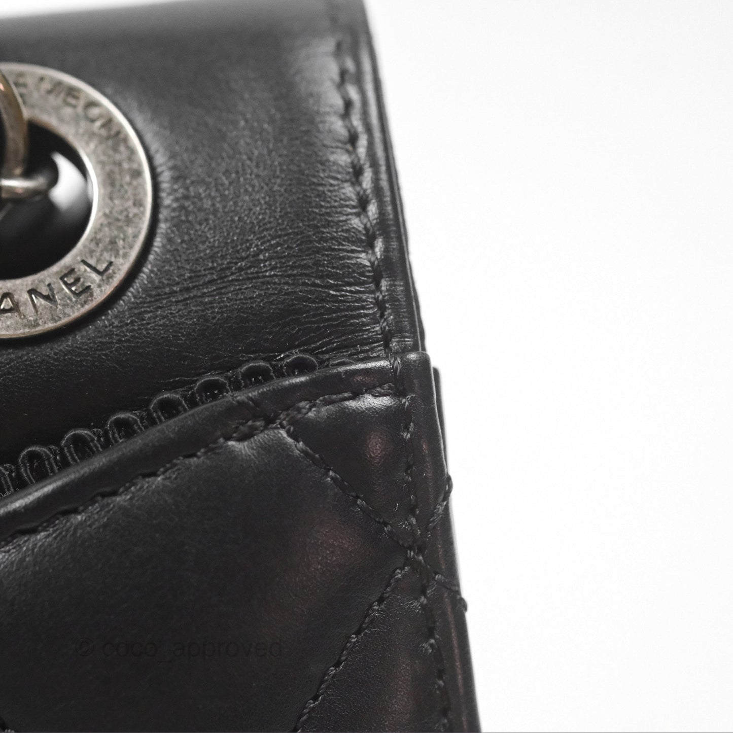Chanel Quilted Ballerina Small Flap Bag Black Lambskin Ruthenium Hardware