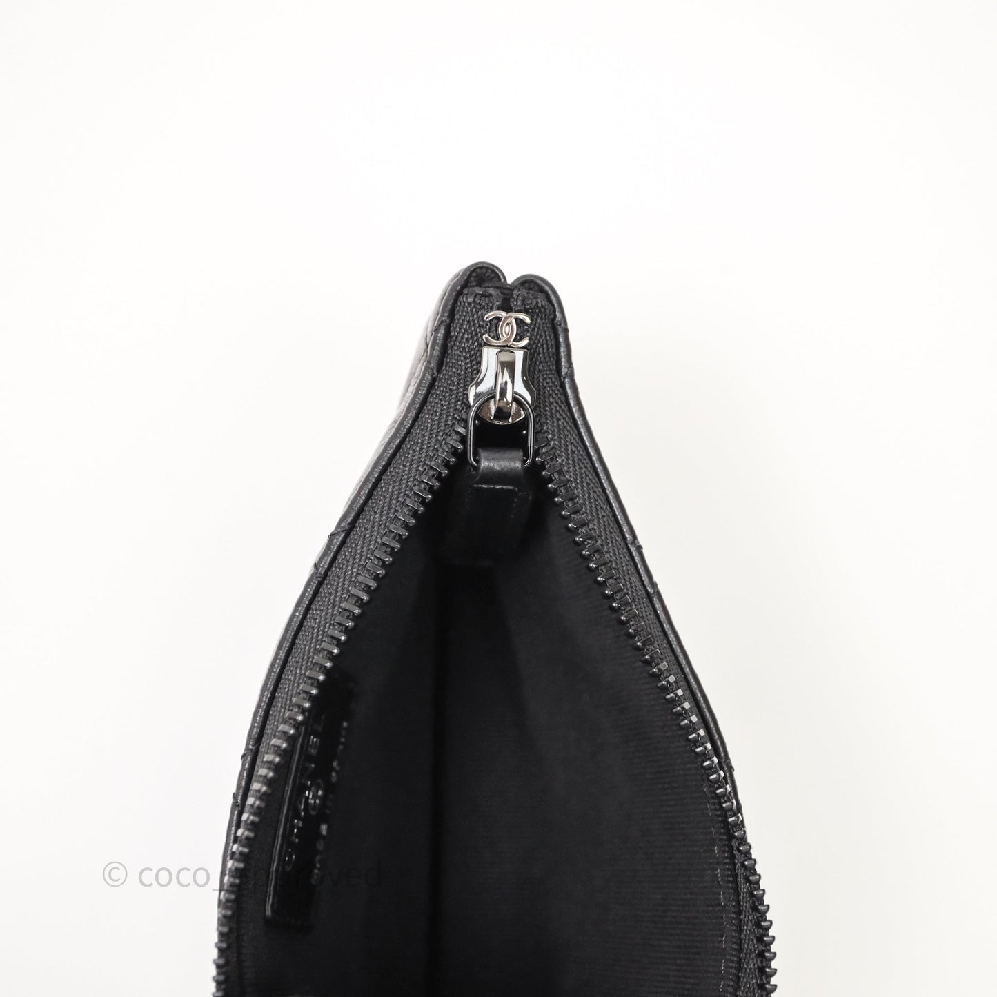 Chanel Classic Mini Quilted O Case So Black Lambskin Black Hardware