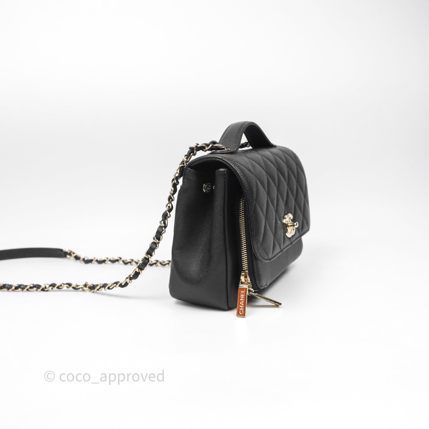 Chanel Quilted Medium Business Affinity Flap Black Caviar Gold Hardware
