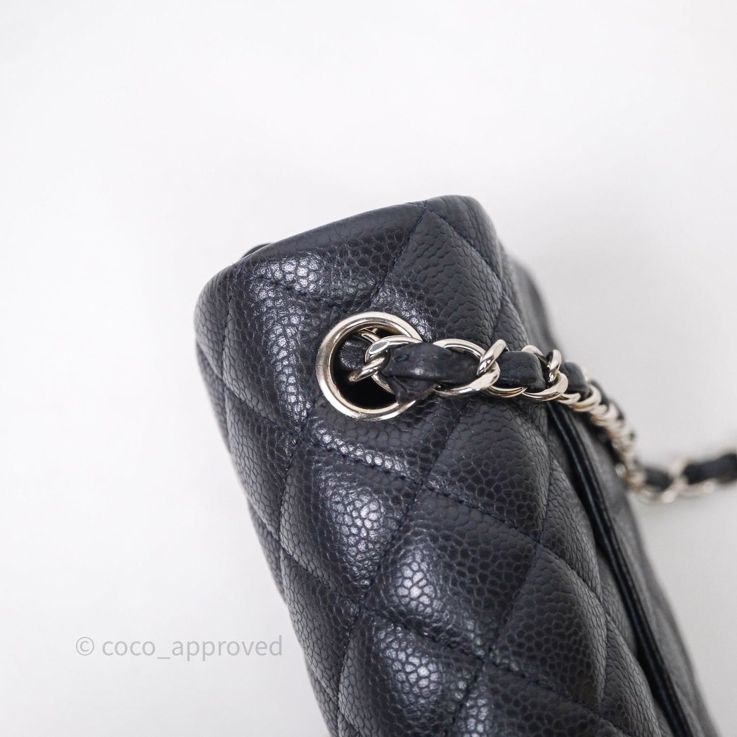 Chanel Mini Rectangular Quilted Dark Navy Caviar Silver Hardware