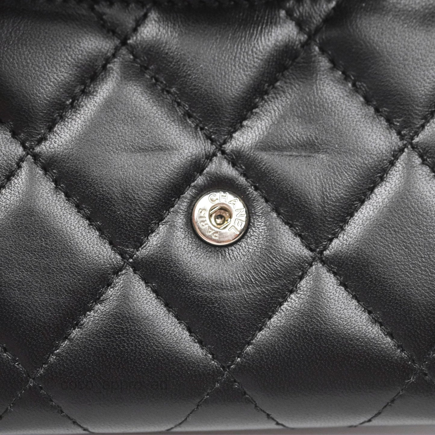 Chanel Classic Flap Coin Purse Black Lambskin Silver Hardware
