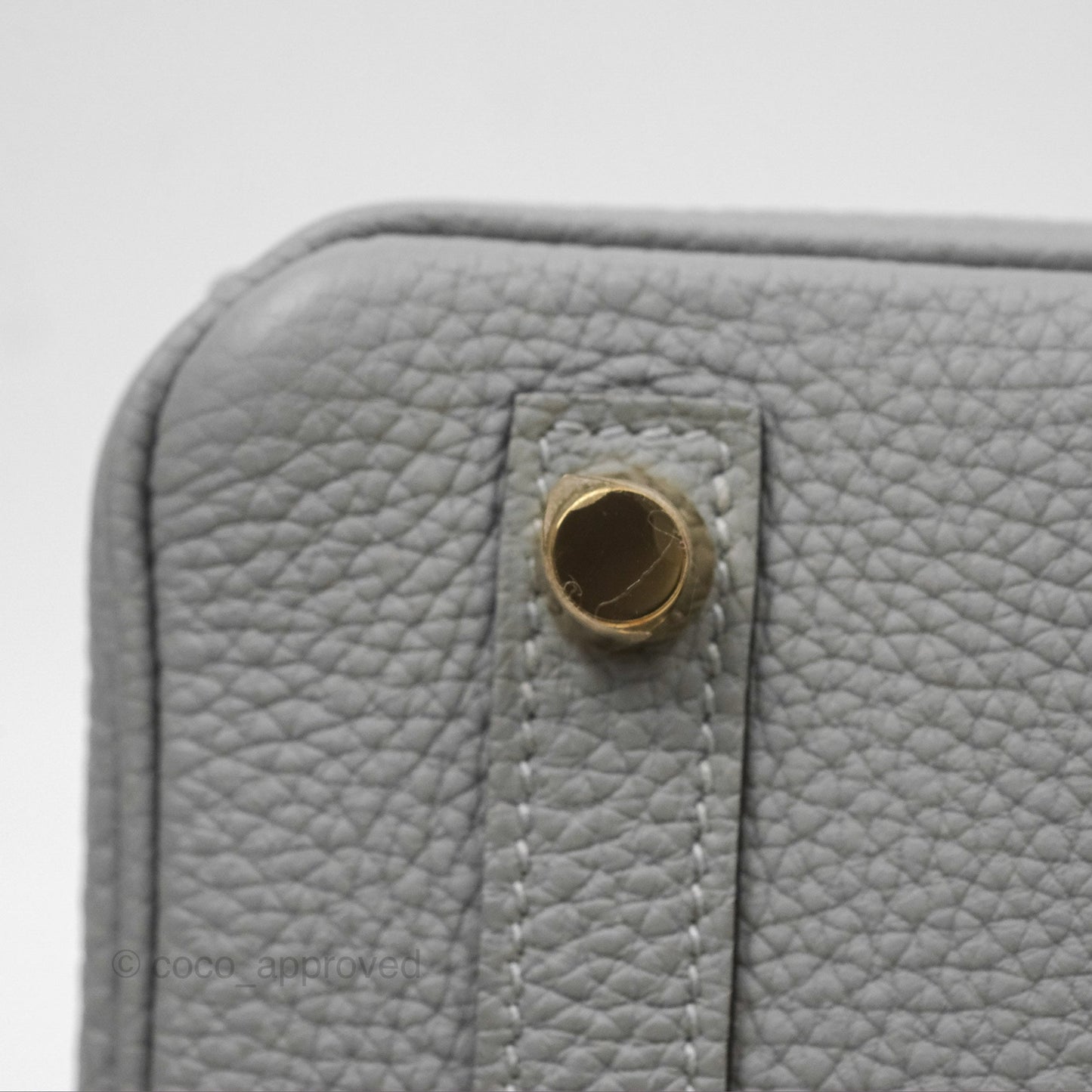 Hermès Birkin 25 Retourne Gris Mouette 4Z Togo Gold Hardware