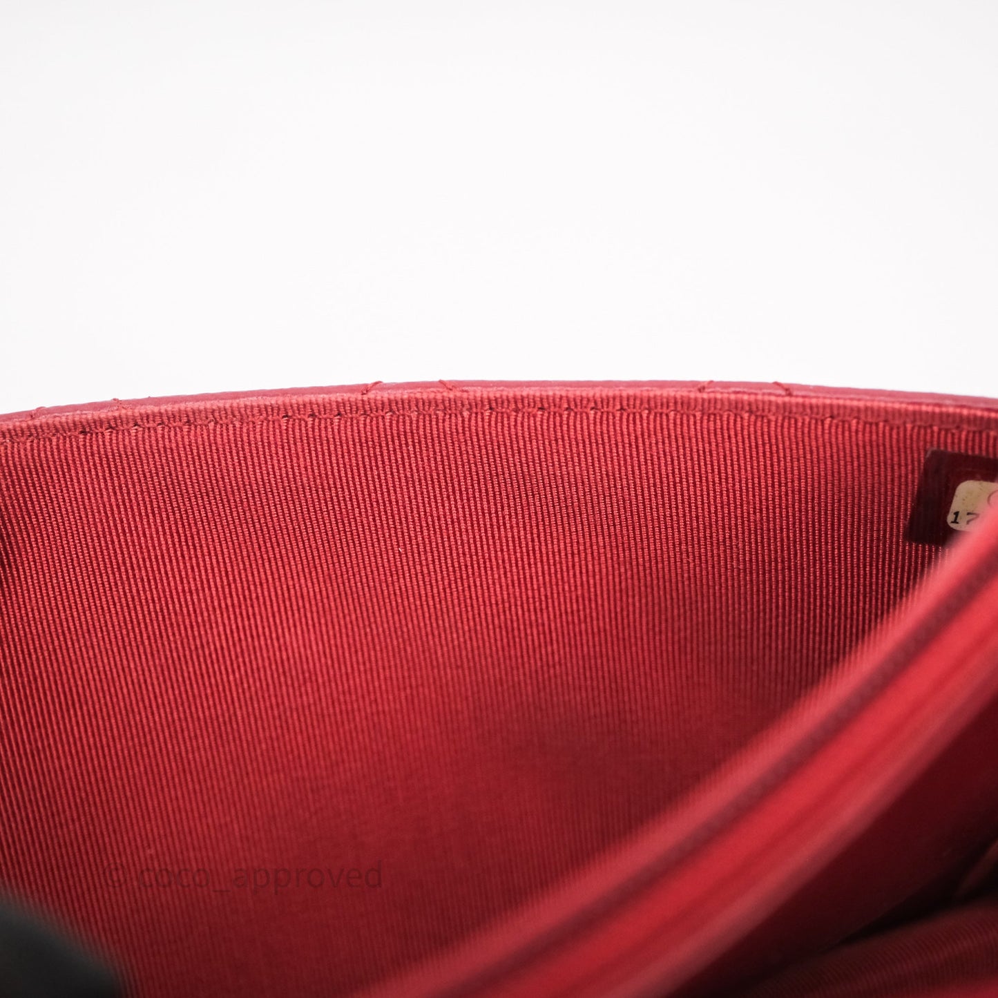 Chanel Quilted Wallet on Chain WOC Red Lambskin Silver Hardware
