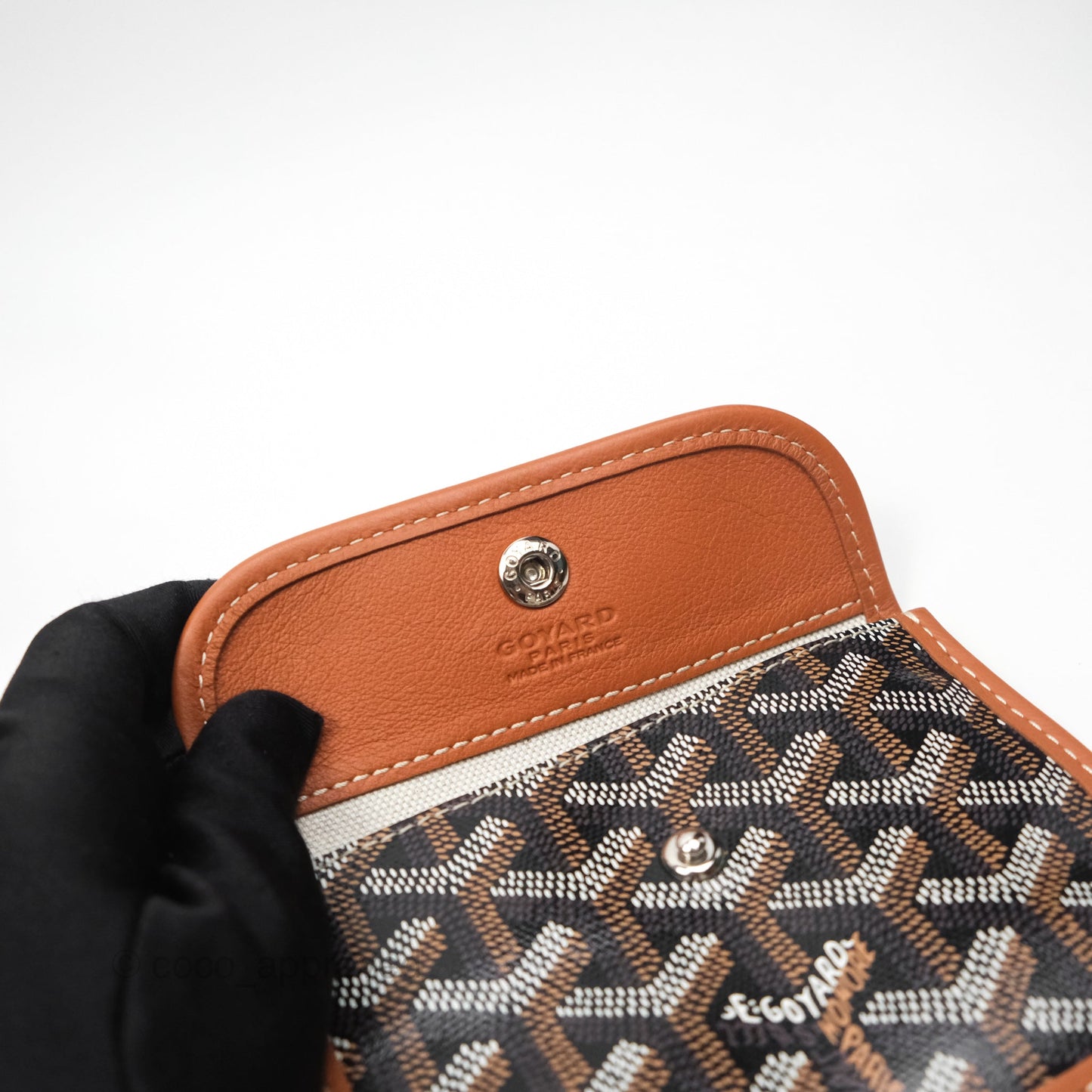 Goyard Anjou Mini Bag Goyardine Canvas Black/ Tan