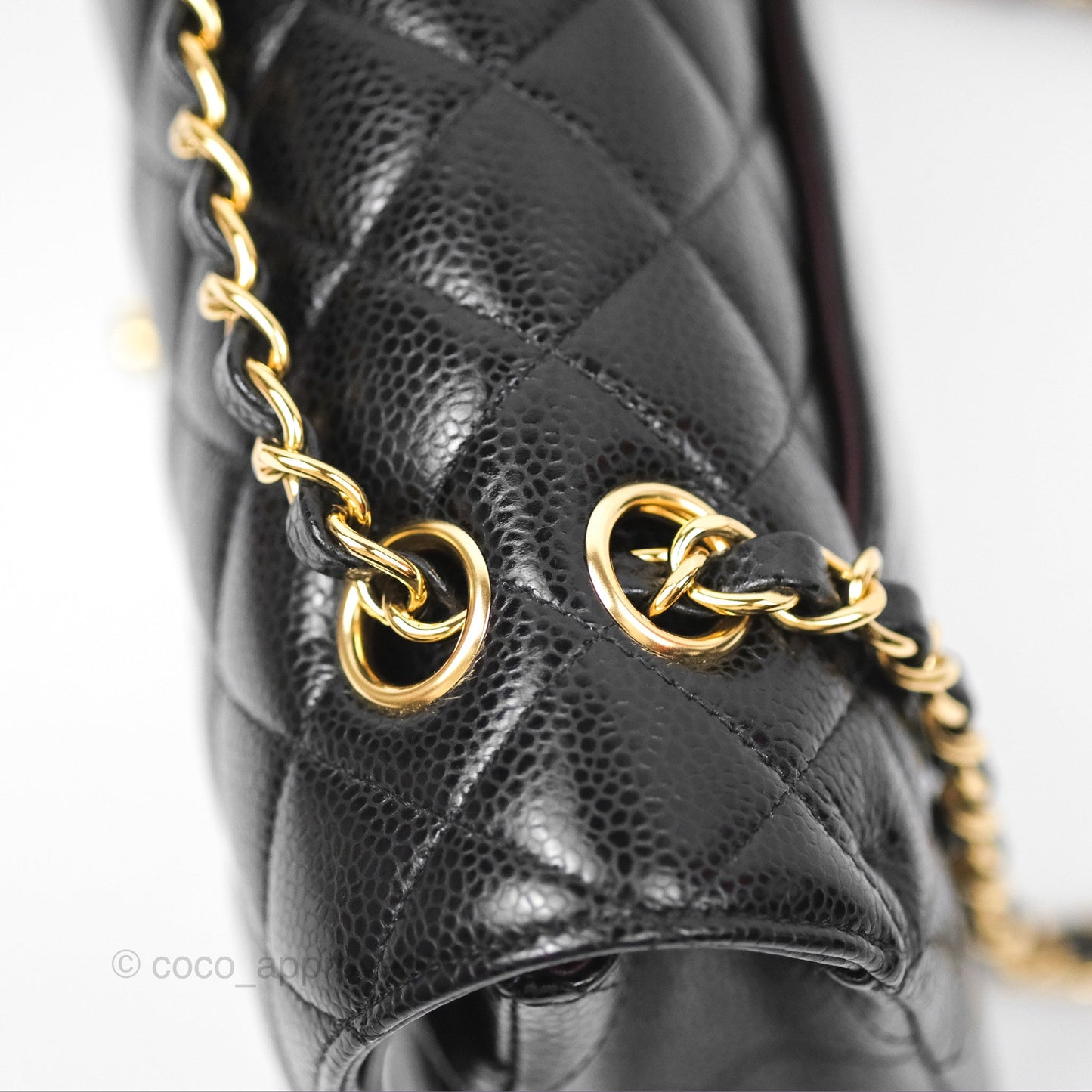 Chanel Classic M/L Medium Flap Quilted Black Caviar Gold Hardware
