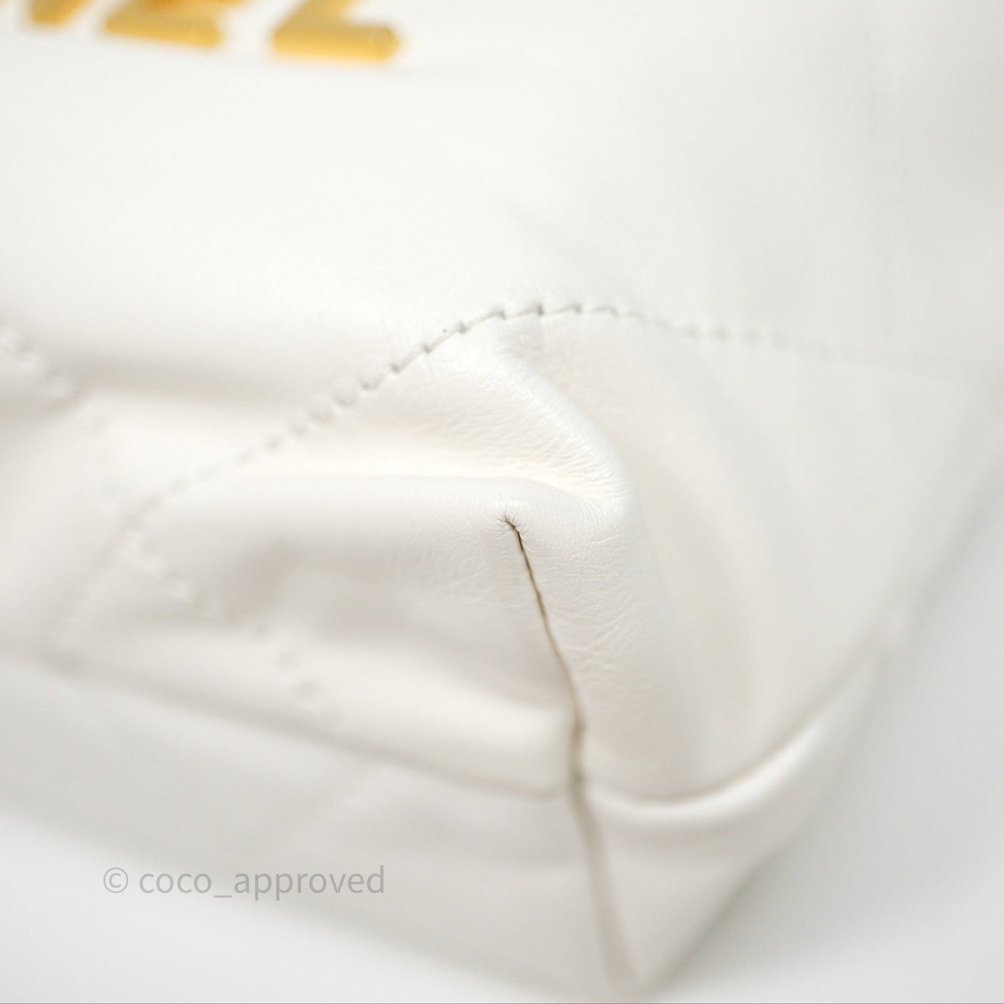 Chanel 22 Mini Bag White Shiny Crumpled Calfskin