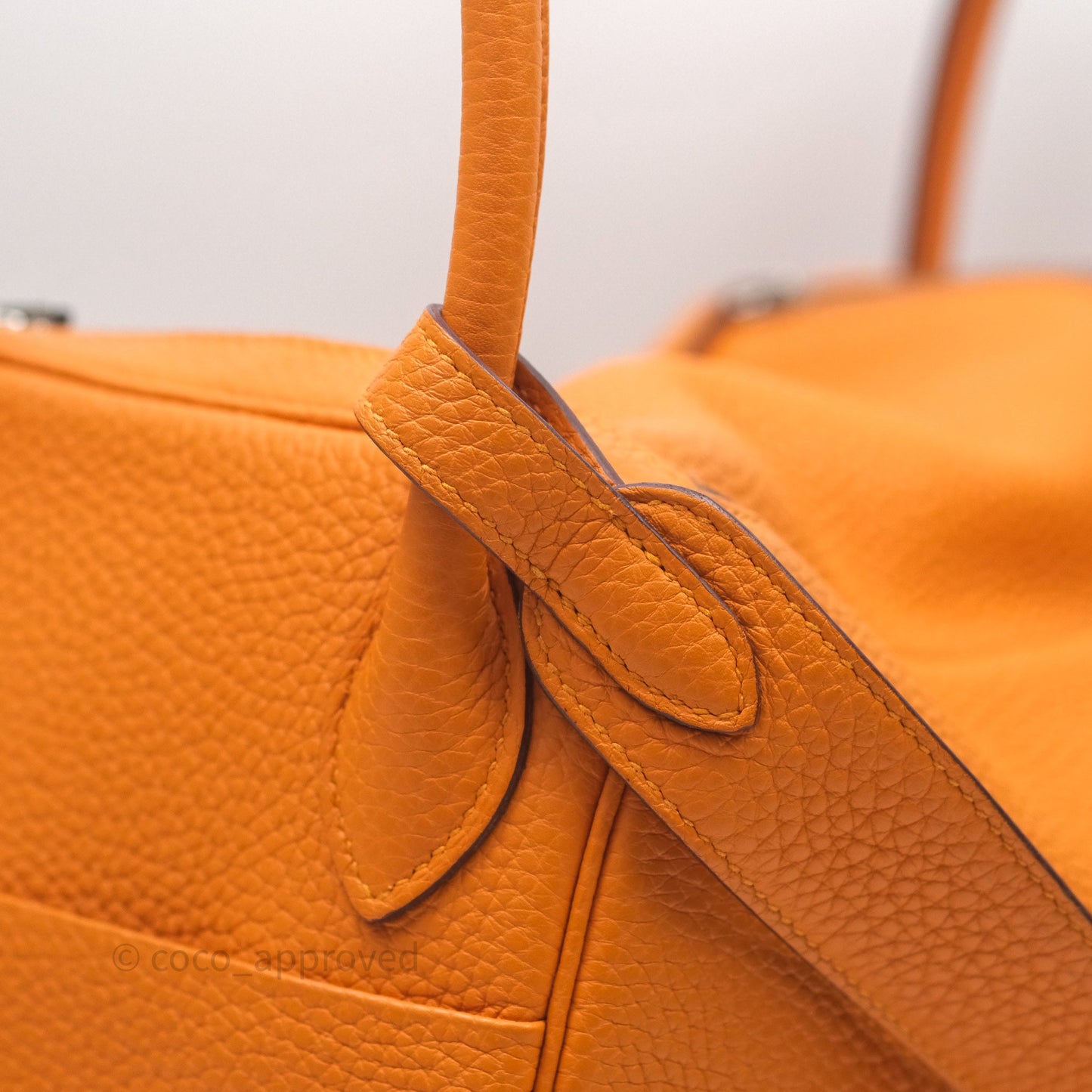 Hermès Lindy 30 Abricot I9 Clemence Palladium Hardware