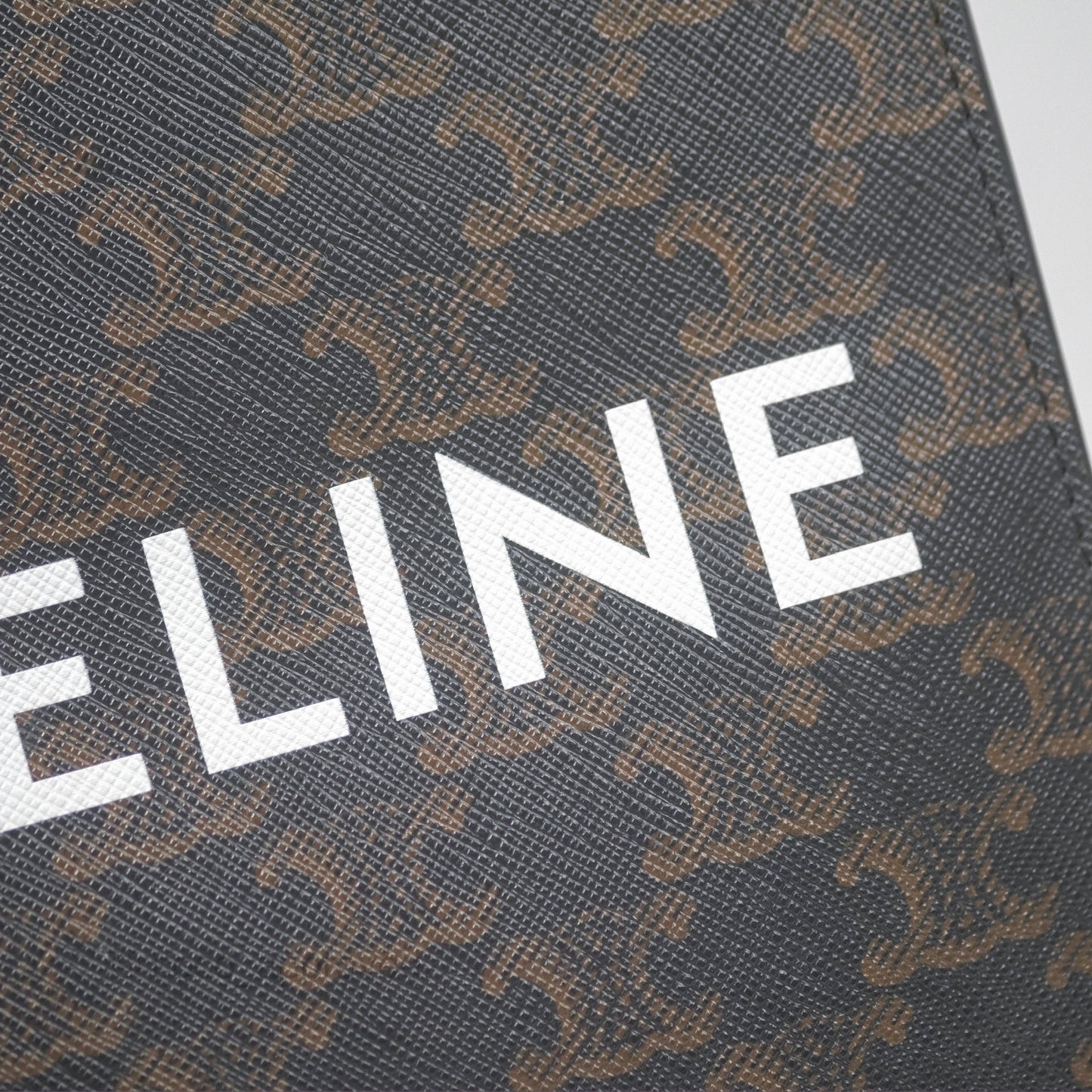 Celine Mini Vertical Cabas Bag Triomphe Canvas Tan
