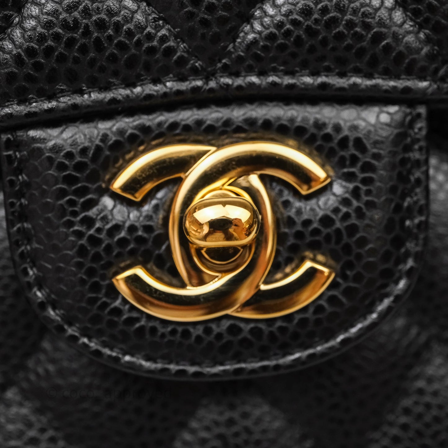 Chanel Small Classic Flap Quilted Black Caviar Gold Hardware